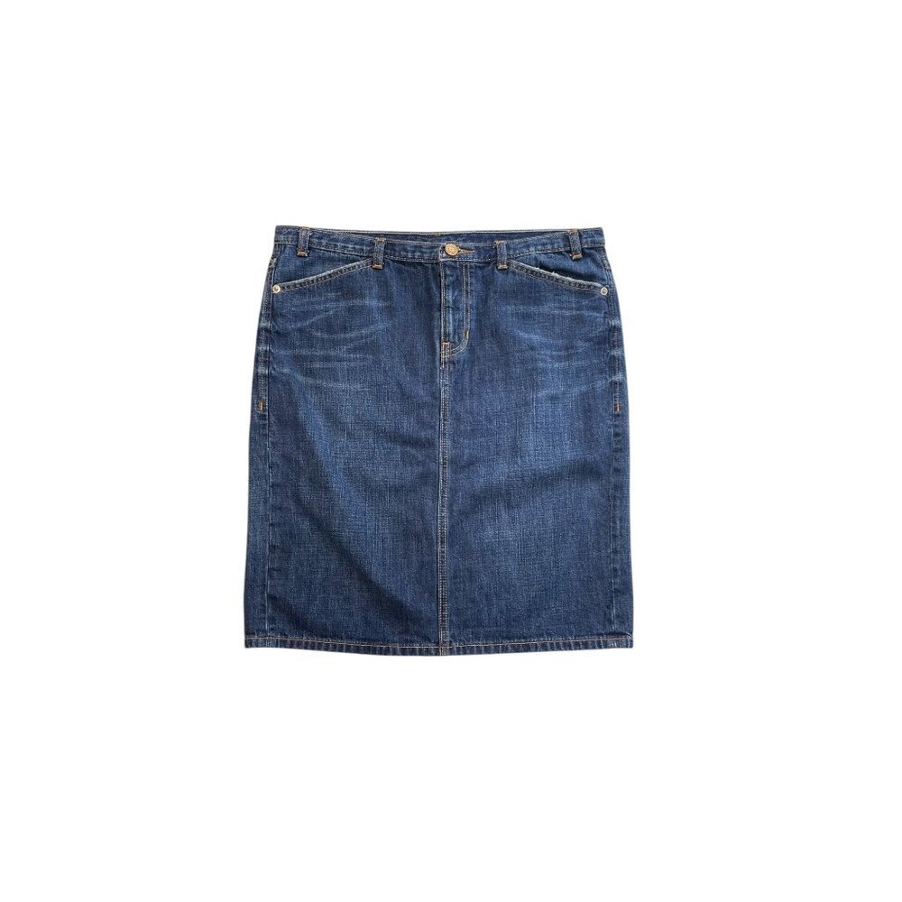 Y2K Gap Denim Pencil Skirt Casual Dark Wash 8